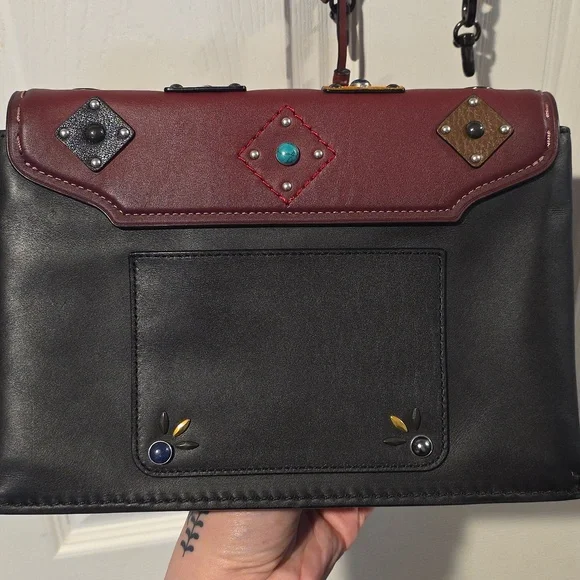 🌟👜 Coach 1941 Swagger Patchwork Prairie Rivets. Chain Crossbody Strap. - Picture 9 of 16